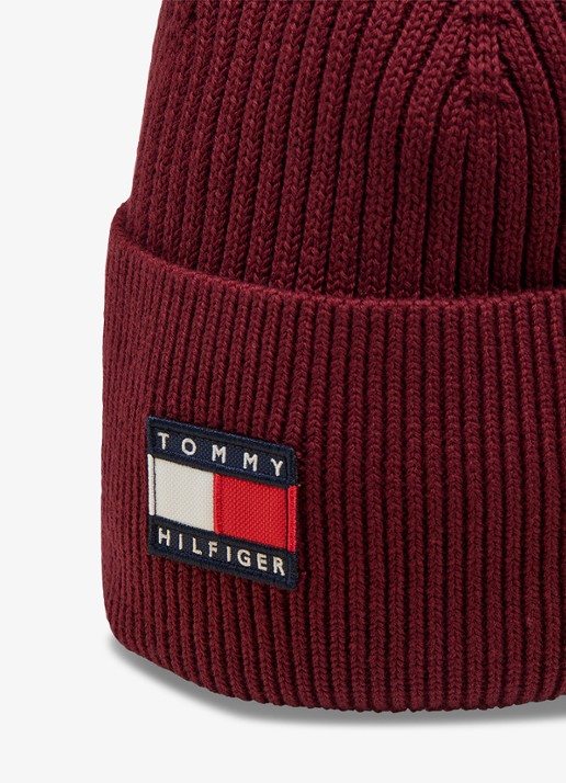 Tommy Hilfiger Muts met logo - detail 2 bordeauxrood