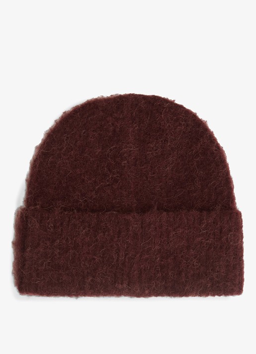 Tommy Hilfiger Muts van wol met logo - achterkant 2 bordeauxrood