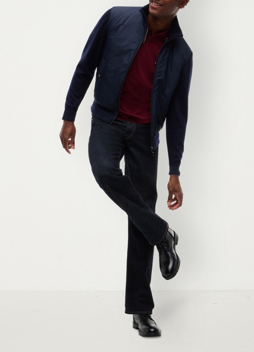 Tommy Hilfiger New York Label jack in wolblend  - detail 4 donkerblauw