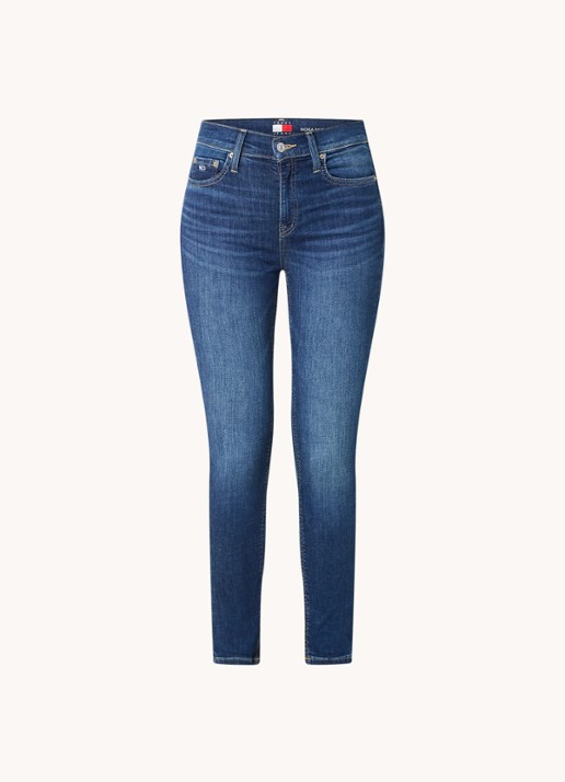 Tommy Hilfiger Nora mid waist skinny jeans met medium wassing - voorkant indigo