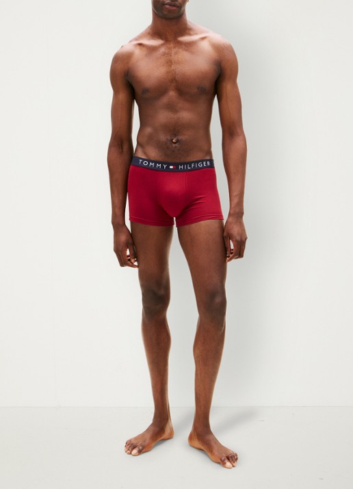 Tommy Hilfiger Original boxershorts met logoband in 3-pack - detail bordeauxrood