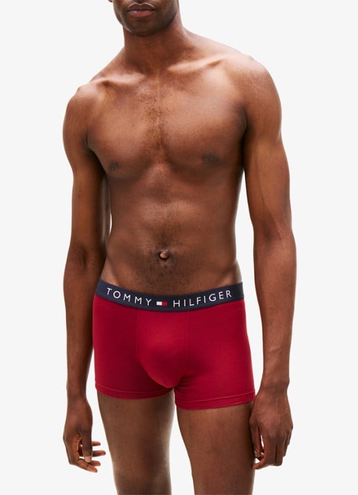 Tommy Hilfiger Original boxershorts met logoband in 3-pack - voorkant 4 bordeauxrood