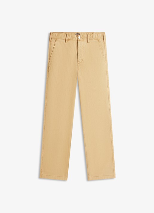 Tommy Hilfiger Otis straight fit chino met steekzakken - voorkant 4 khaki