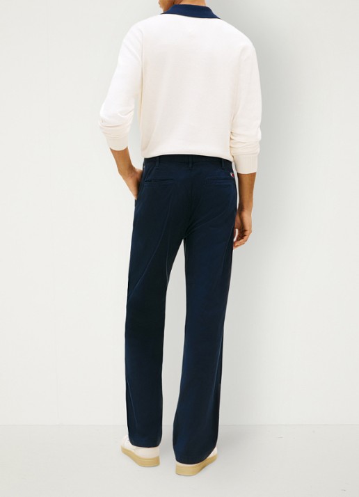 Tommy Hilfiger Otis straight fit chino met steekzakken - achterkant 5 indigo