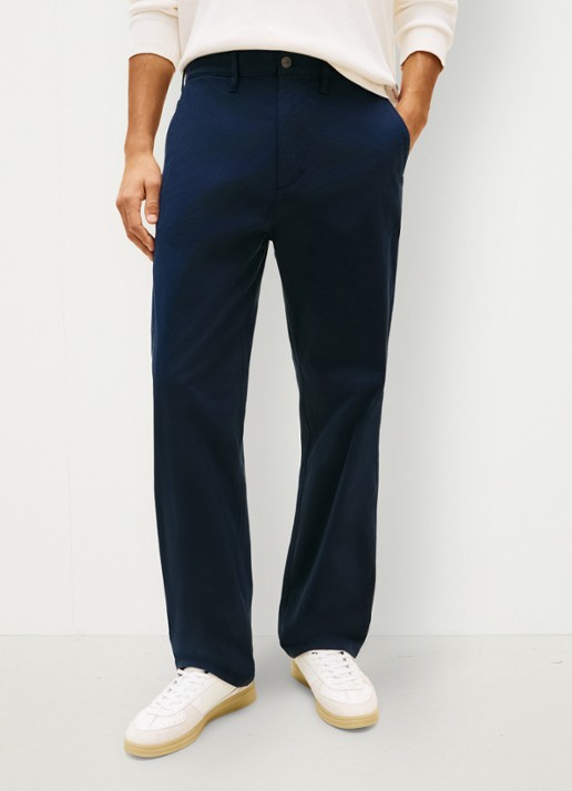 Tommy Hilfiger Otis straight fit chino met steekzakken - detail 3 indigo