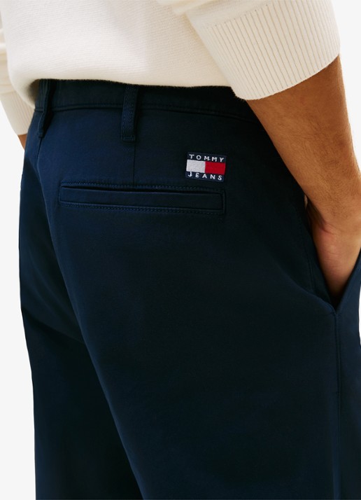 Tommy Hilfiger Otis straight fit chino met steekzakken - detail 4 indigo