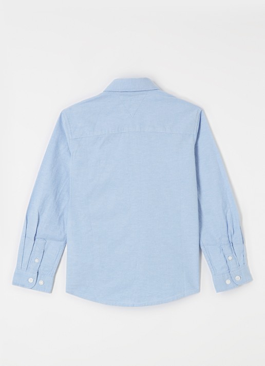 Tommy Hilfiger Overhemd met logoborduring - achterkant 3 lichtblauw