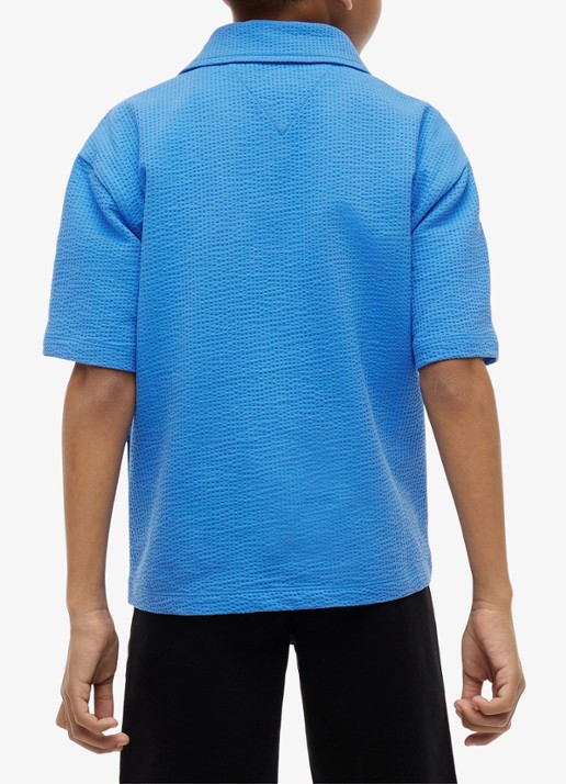 Tommy Hilfiger Overhemd met logoborduring - achterkant blauw
