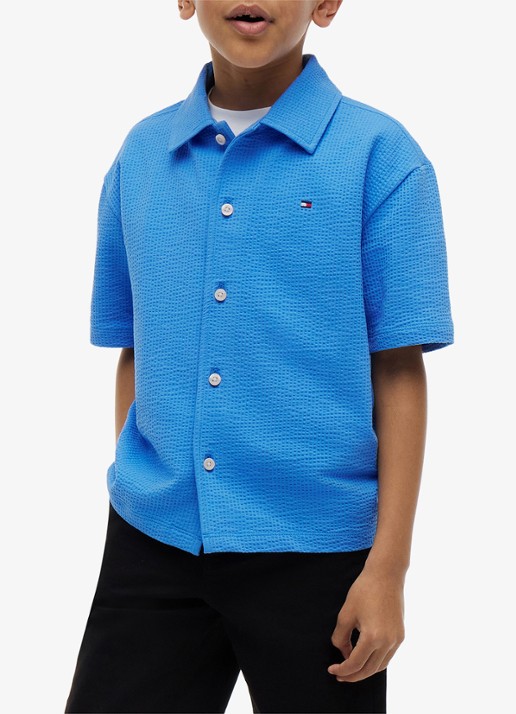Tommy Hilfiger Overhemd met logoborduring - detail 4 blauw