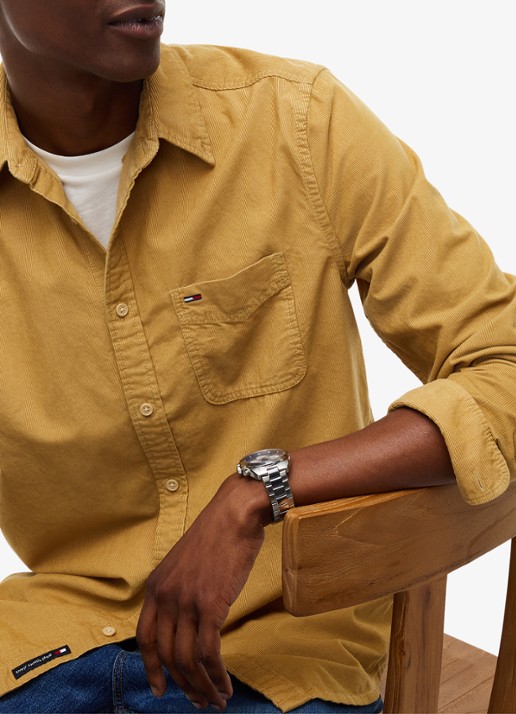 Tommy Hilfiger Overshirt van corduroy - detail 2 beige