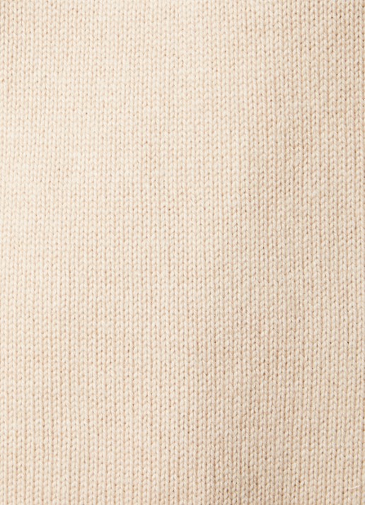 Tommy Hilfiger Oversized fijngebreide coltrui in wolblend - detail 5 donkerbeige