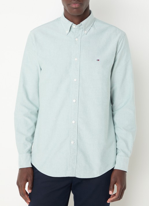 Tommy Hilfiger Oxford regular fit overhemd met logo - detail 8 lichtgroen