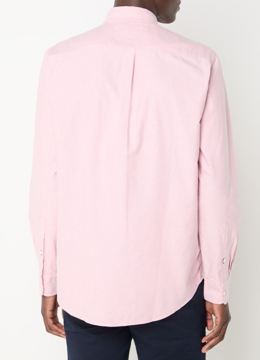 Tommy Hilfiger Oxford regular fit overhemd met logo - achterkant 4 oudroze