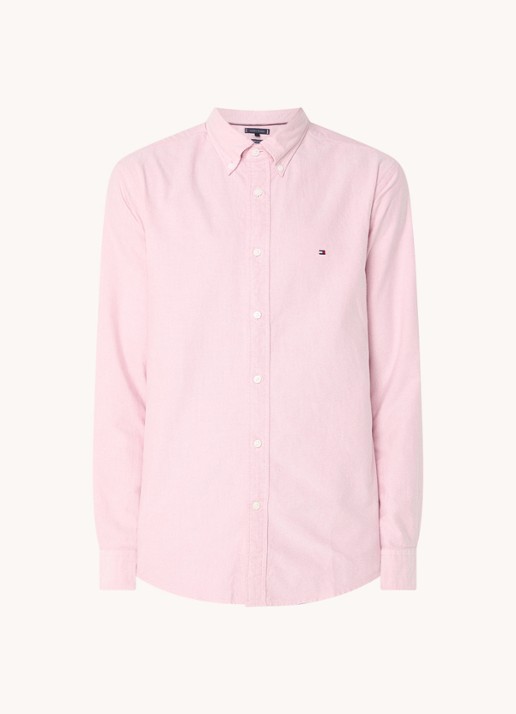 Tommy Hilfiger Oxford regular fit overhemd met logo - voorkant 2 oudroze