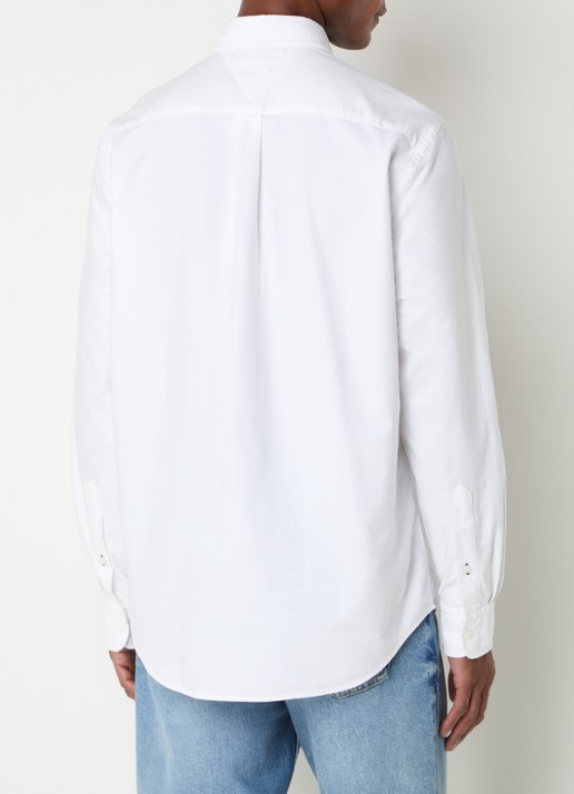 Tommy Hilfiger Oxford regular fit overhemd met logo - achterkant wit