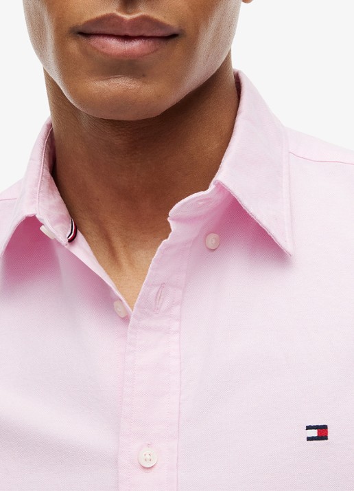 Tommy Hilfiger Oxford regular fit overhemd met logo - detail 2 lichtroze