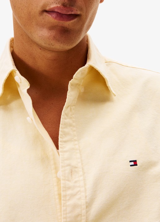 Tommy Hilfiger Oxford regular fit overhemd met logo - detail 5 geel