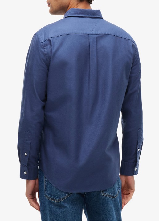 Tommy Hilfiger Oxford regular fit overhemd met logo - achterkant 4 aegean sea-0gy / blauw