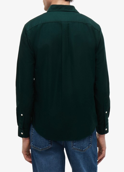 Tommy Hilfiger Oxford regular fit overhemd met logo - achterkant 5 hunter / hunter solid-mbp