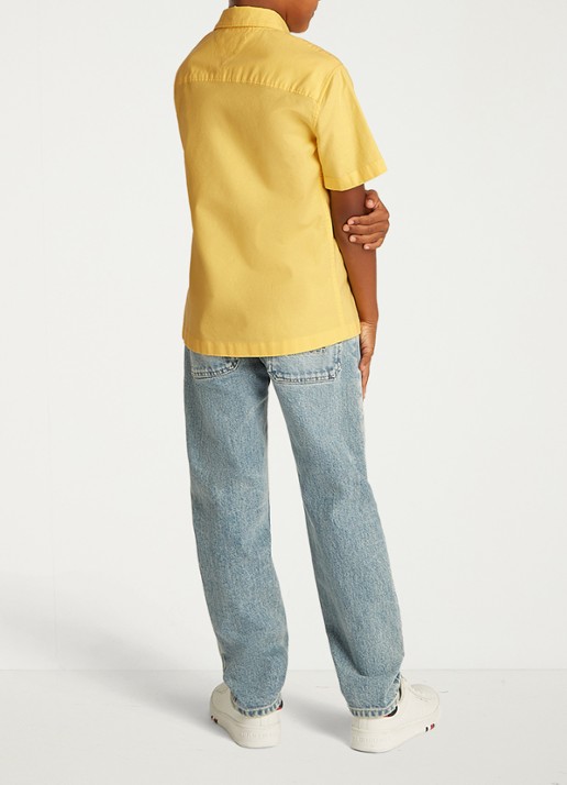 Tommy Hilfiger Oxford regular fit overhemd met logo - achterkant 4 geel