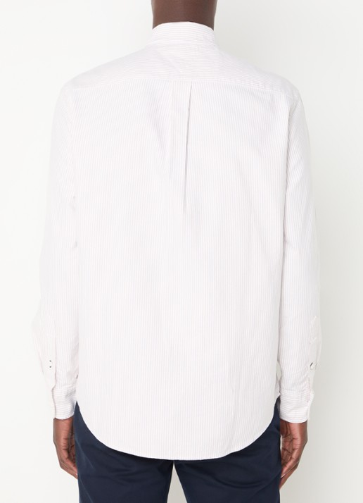 Tommy Hilfiger Oxford regular fit overhemd met streepprint - achterkant 3 beige
