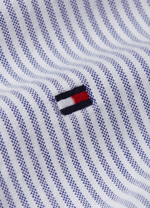 Tommy Hilfiger Oxford regular fit overhemd met streepprint - detail 5 royal blue / white-0a8 / blauw