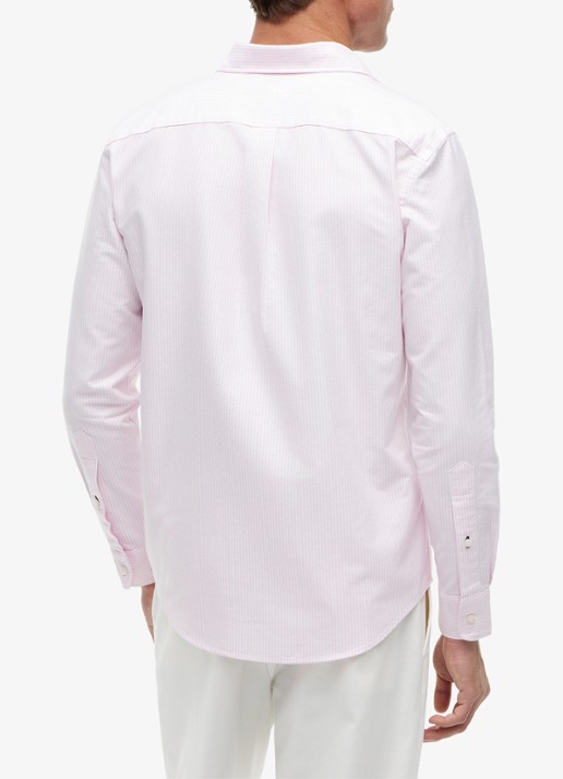 Tommy Hilfiger Oxford regular fit overhemd met streepprint - achterkant 3 lichtroze