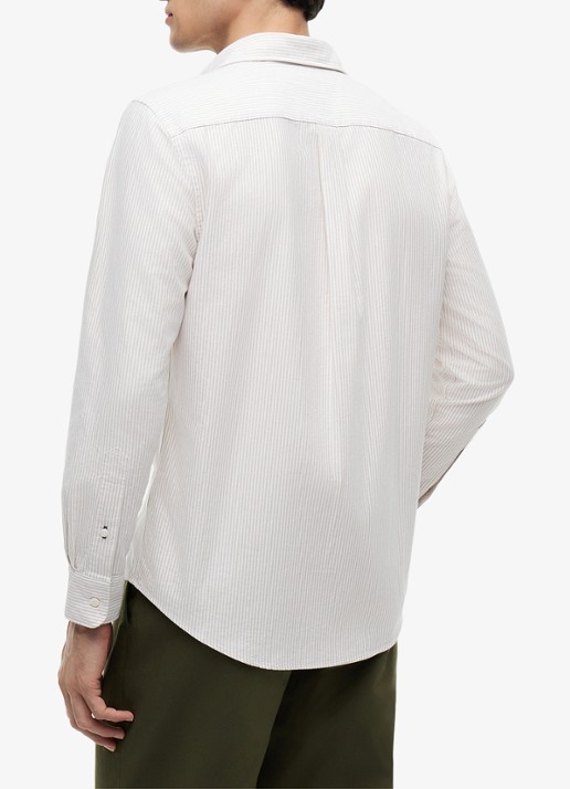 Tommy Hilfiger Oxford regular fit overhemd met streepprint - achterkant 4 coastal taupe / stripe-0aa / beige