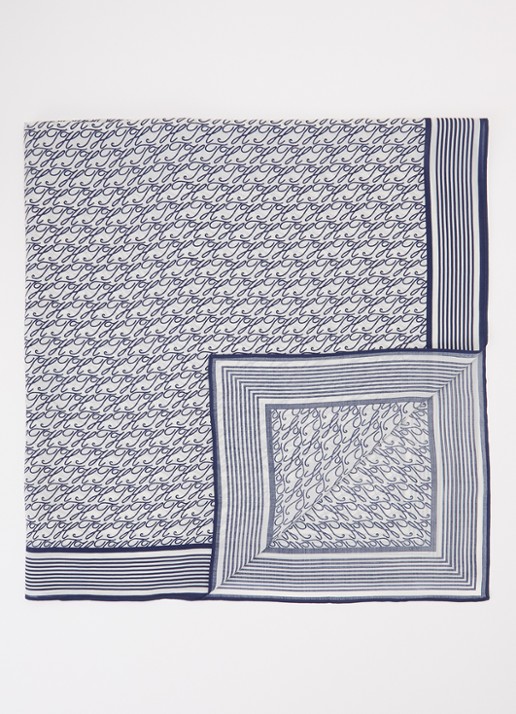 Tommy Hilfiger Pareo met logoprint 110 x 135 cm - voorkant donkerblauw
