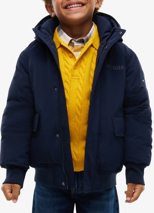 Tommy Hilfiger Parka met imitatiebontkraag - detail 4 donkerblauw