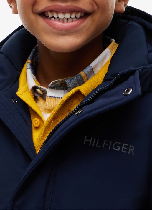 Tommy Hilfiger Parka met imitatiebontkraag - detail 7 donkerblauw