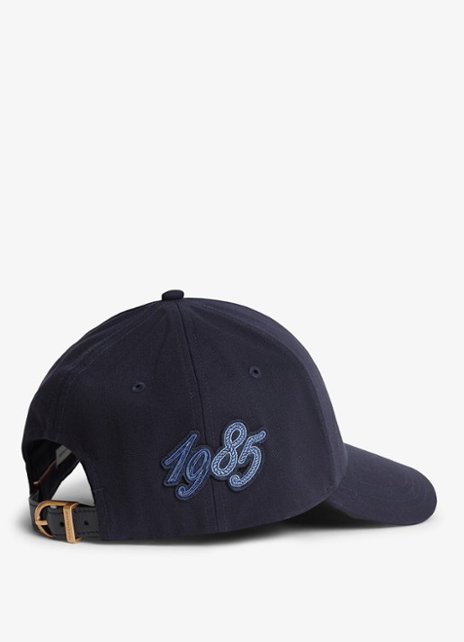 Tommy Hilfiger Pet met logoborduring - achterkant blauwgrijs