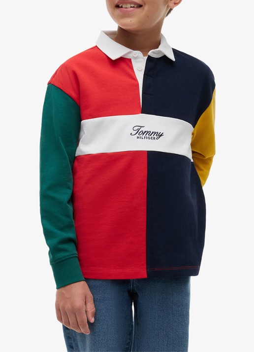 Tommy Hilfiger Polo met logo  - detail multicolor