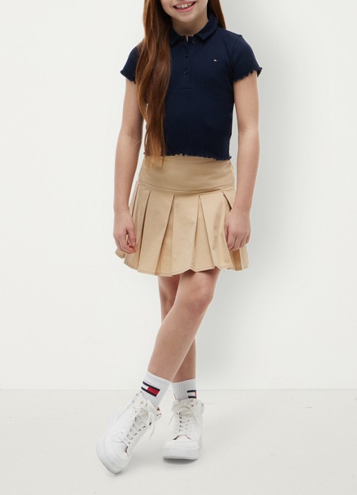 Tommy Hilfiger Polo met logoborduring - voorkant 2 donkerblauw