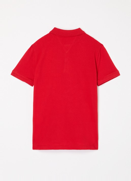 Tommy Hilfiger Polo van piqué katoen - voorkant 2 primary red