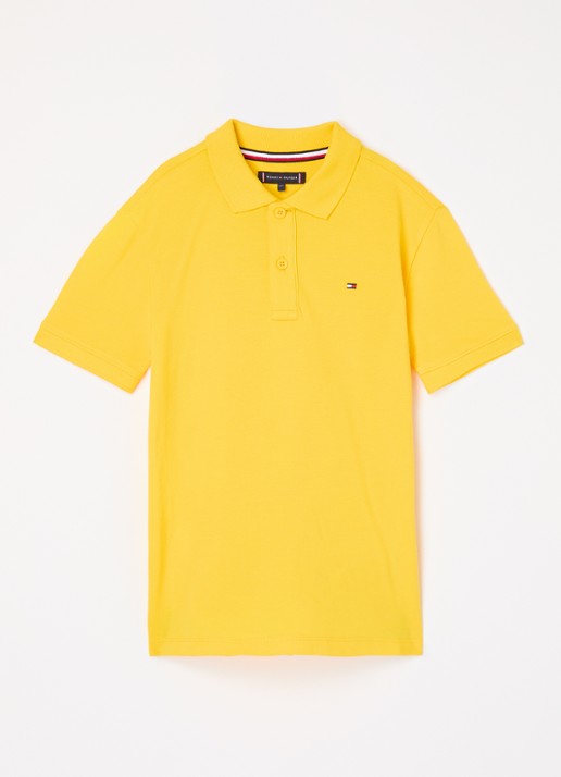 Tommy Hilfiger Polo van piqué katoen - voorkant star fruit yellow