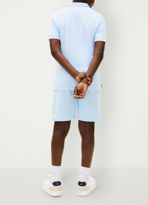 Tommy Hilfiger Polo van piqué katoen - achterkant sweet blue-c3q / lichtblauw