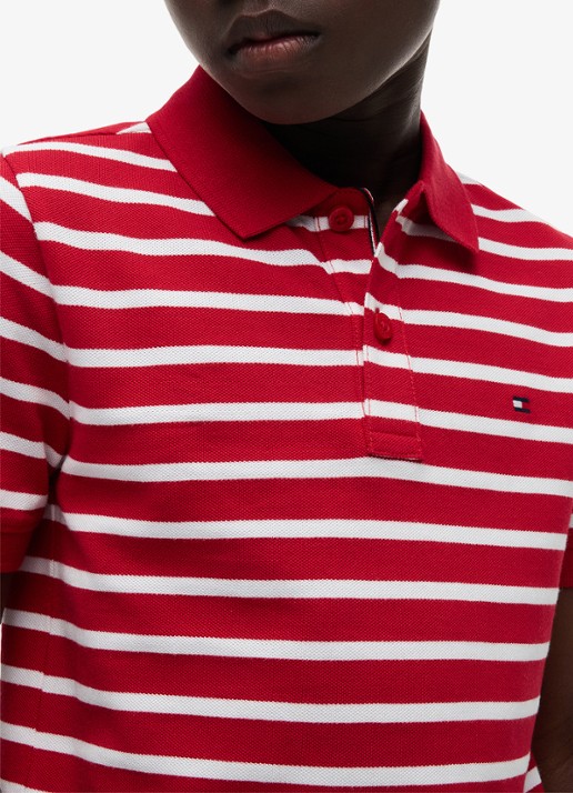 Tommy Hilfiger Polo van piqué katoen - detail 5 primary red stripe-0ew / rood