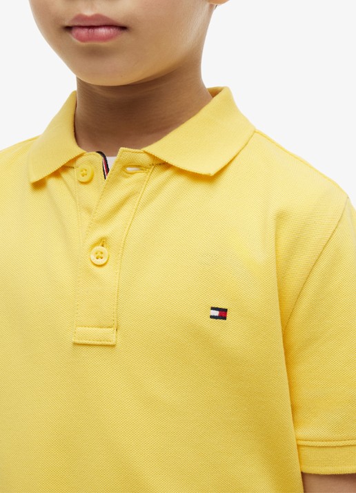 Tommy Hilfiger Polo van piqué katoen - detail 4 tuscan sun-zgk / geel