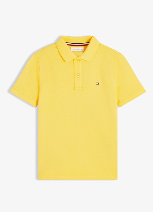 Tommy Hilfiger Polo van piqué katoen - voorkant tuscan sun-zgk / geel