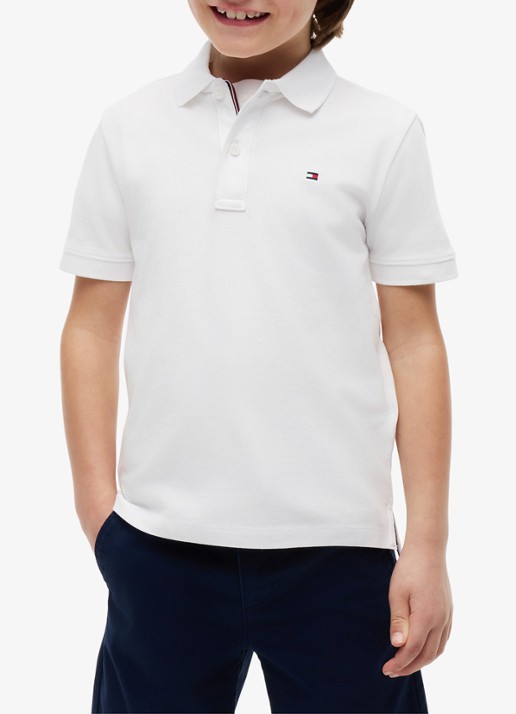 Tommy Hilfiger Polo van piqué katoen - detail white-ybr / wit