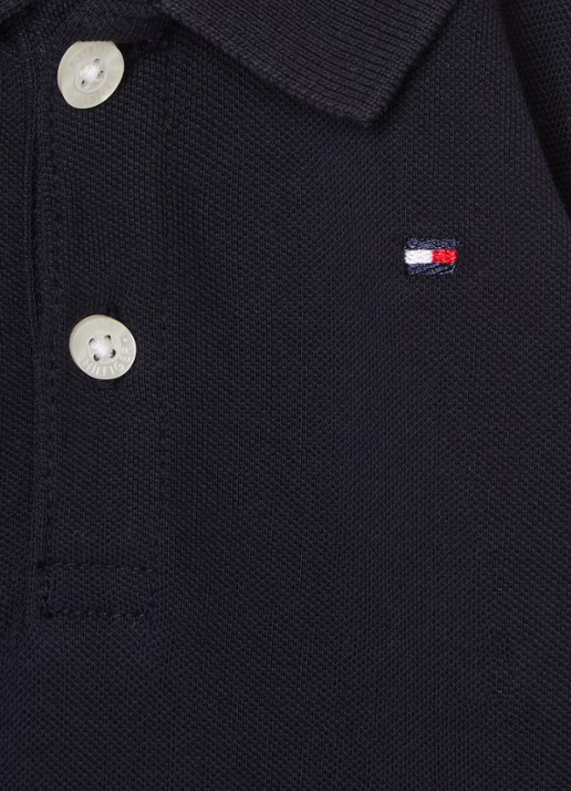 Tommy Hilfiger Polo van piqué katoen - detail 3 zwart