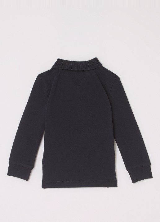 Tommy Hilfiger Polo van piqué katoen - voorkant 2 zwart