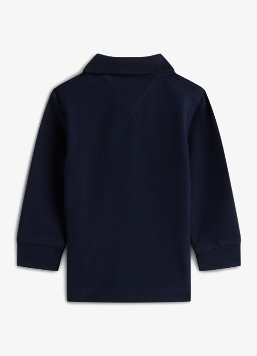 Tommy Hilfiger Polo van piqué katoen - achterkant 2 donkerblauw
