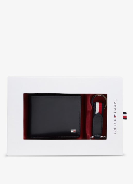 Tommy Hilfiger Portemonnee en sleutelhanger met logo in set van 2 - detail 3 blauwgrijs
