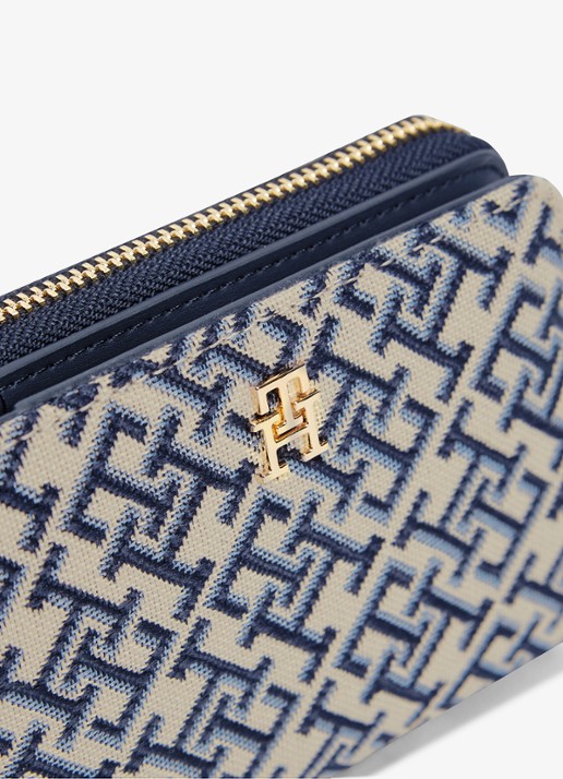 Tommy Hilfiger Portemonnee met logoprint - detail donkerblauw