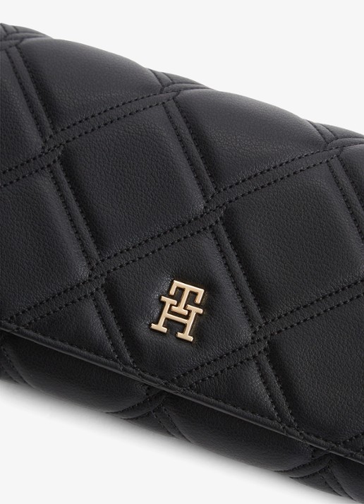 Tommy Hilfiger Portemonnee met schouderriem - detail zwart