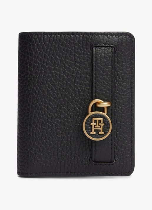 Tommy Hilfiger Portemonnee van leer - voorkant zwart