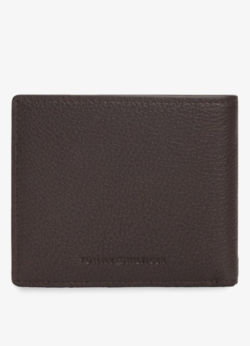 Tommy Hilfiger Portemonnee van leer - achterkant donkerbruin