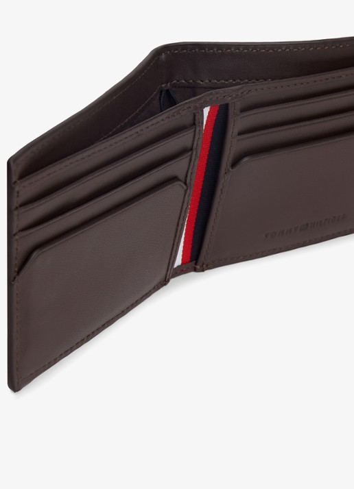 Tommy Hilfiger Portemonnee van leer - detail 2 donkerbruin
